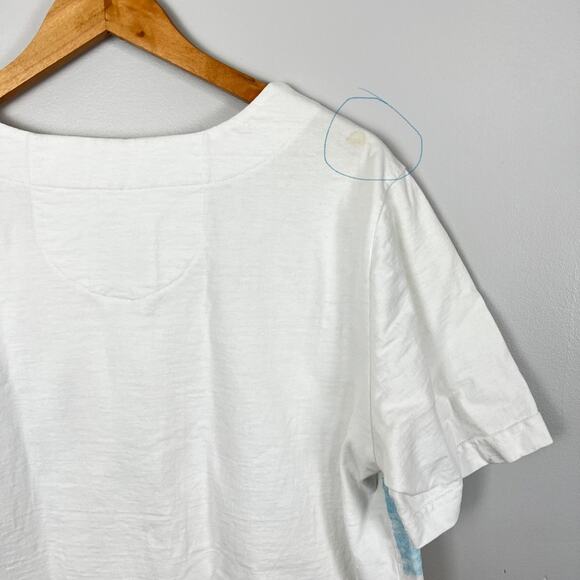 VINTAGE Y2K Go Nutz Beach Print Cotton Button Up T-Shirt Sz XL Coastal Grandma - Picture 5 of 8